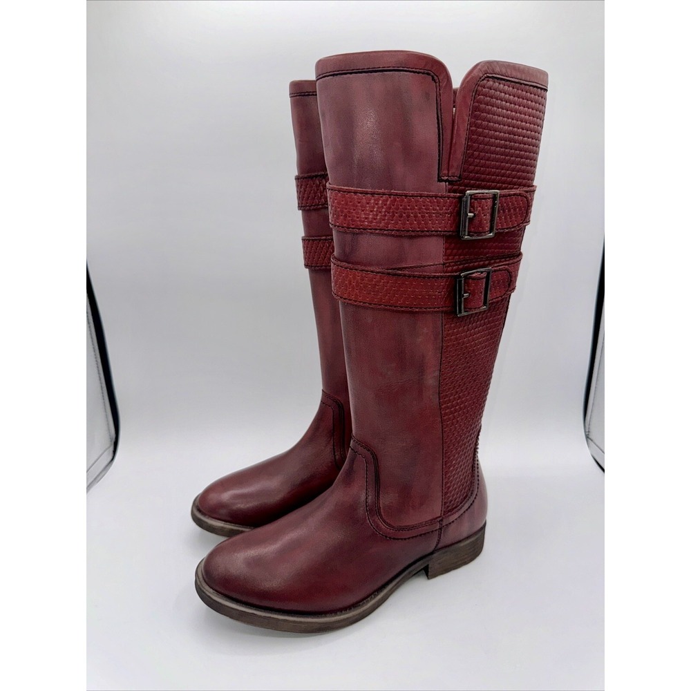 ROAN by Bed Stu Date Riding Boot‎ Women's Size 7.5 Distressed Red Leather